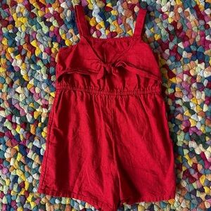 Girl's Red Sleeveless Romper